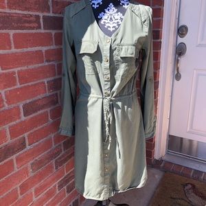 Military Green Long Sleeve Bob Timberlake Dress